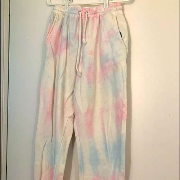 Authentic BROWN DYED GIRL Tie Dyed Cropped Sweat Suit - Picture 4 of 6